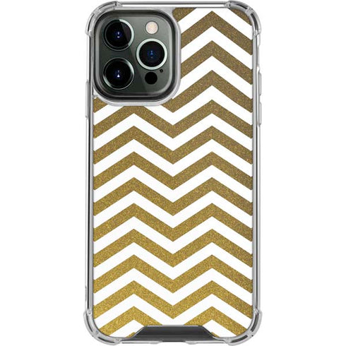 Gold Chevron iPhone 13 Pro Max Clear Case