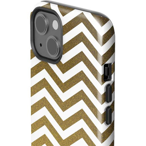 Gold Chevron iPhone 15 Plus Impact Case