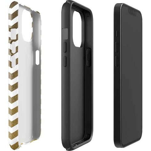 Gold Chevron iPhone 15 Plus Impact Case