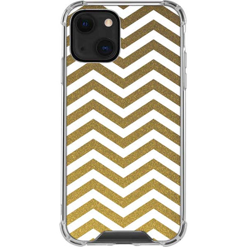 Gold Chevron iPhone 14 Plus Clear Case
