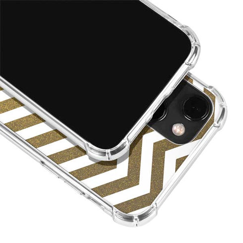 Gold Chevron iPhone 14 Plus Clear Case