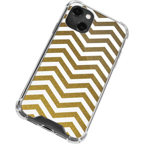 Gold Chevron iPhone 14 Plus Clear Case