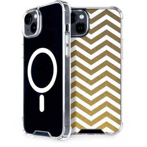 Gold Chevron iPhone 15 Plus MagSafe Case