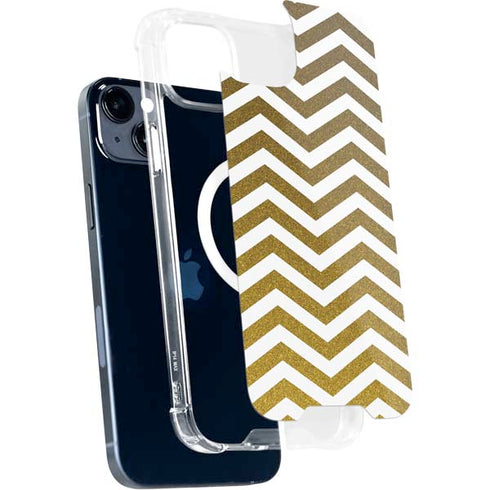 Gold Chevron iPhone 15 Plus MagSafe Case