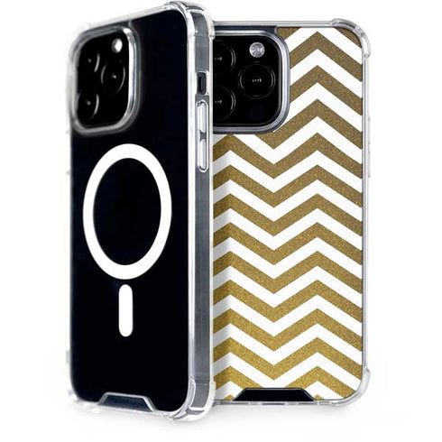 Gold Chevron iPhone 15 Pro Max MagSafe Case