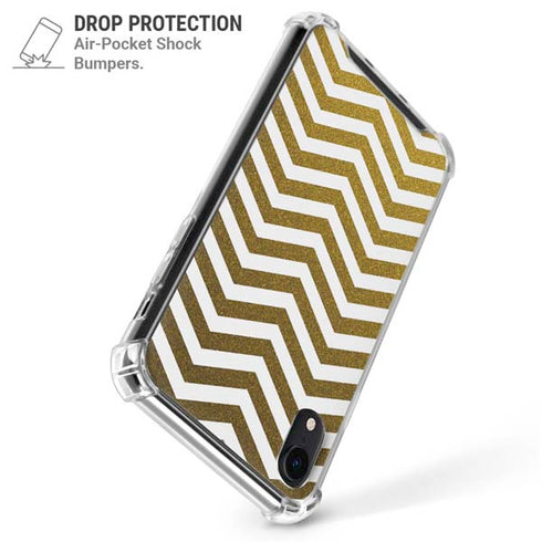 Gold Chevron iPhone XR Clear Case