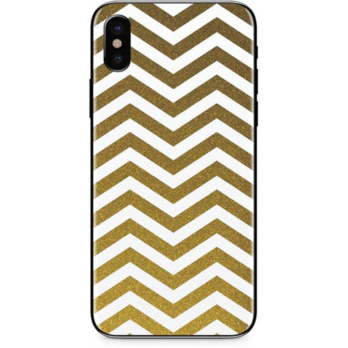 Gold Chevron iPhone XS Skin