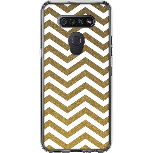 Gold Chevron LG K51/Q51 Clear Case