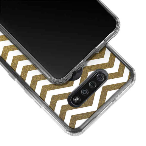 Gold Chevron LG K51/Q51 Clear Case