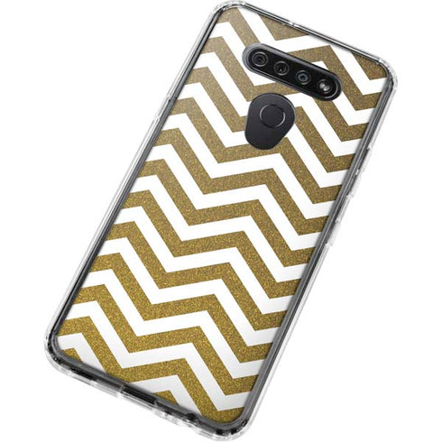 Gold Chevron LG K51/Q51 Clear Case