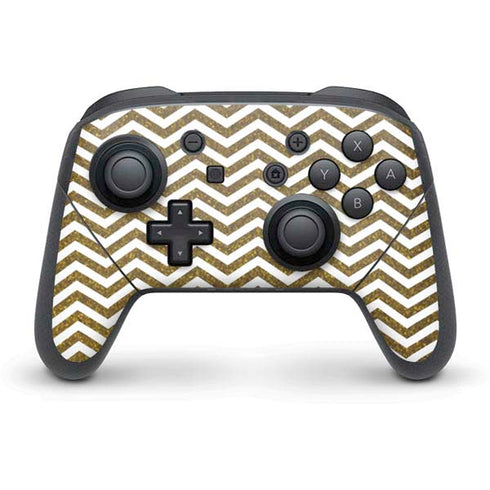 Gold Chevron Nintendo Switch Pro Controller Skin
