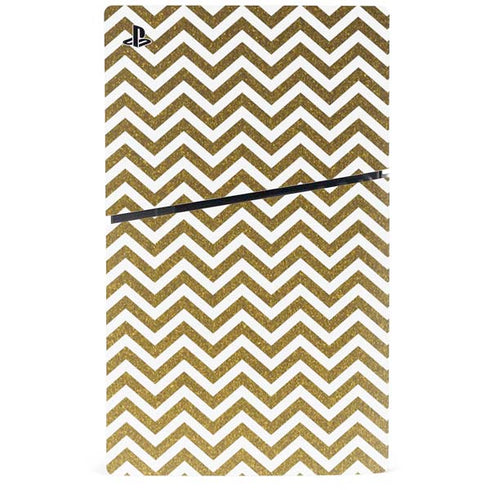 Gold Chevron PS5 Slim Disk Console Skin