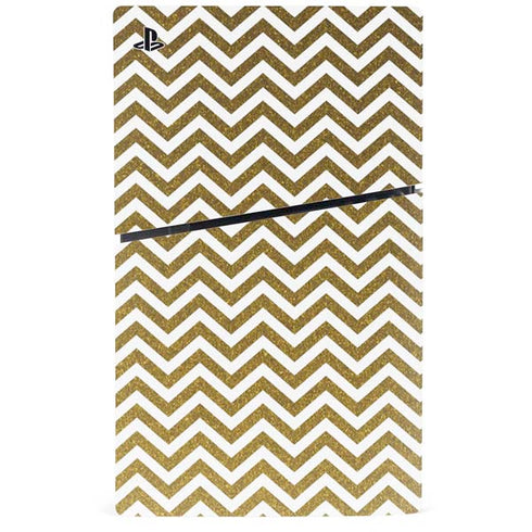 Gold Chevron PS5 Slim Digital Edition Bundle Skin