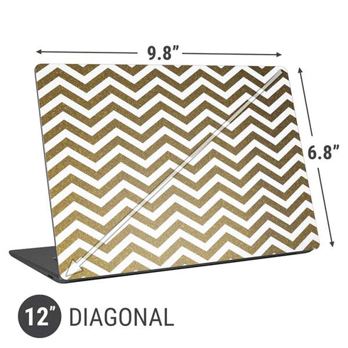 Gold Chevron Universal Laptop 12in (9.8 x 6.8in) Skin