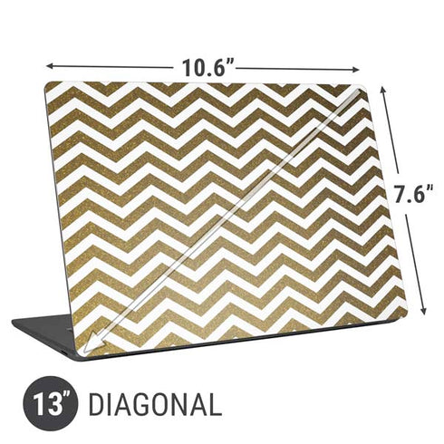 Gold Chevron Universal Laptop 13in (10.6 x 7.6in) Skin