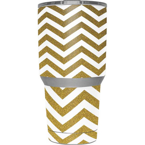 Gold Chevron Yeti 30oz Rambler Tumbler Skin