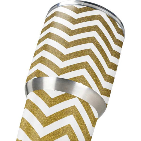 Gold Chevron Yeti 30oz Rambler Tumbler Skin