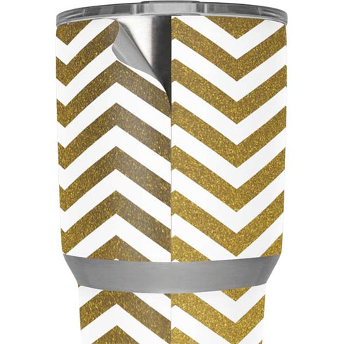 Gold Chevron Yeti 30oz Rambler Tumbler Skin