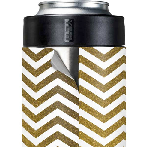 Gold Chevron Yeti Colster Can Insulator Skin