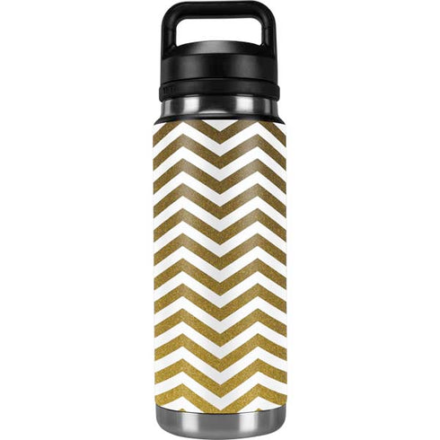 Gold Chevron YETI Rambler 26oz Bottle Skin