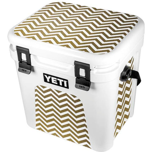 Gold Chevron YETI Roadie 24 Hard Cooler Skin