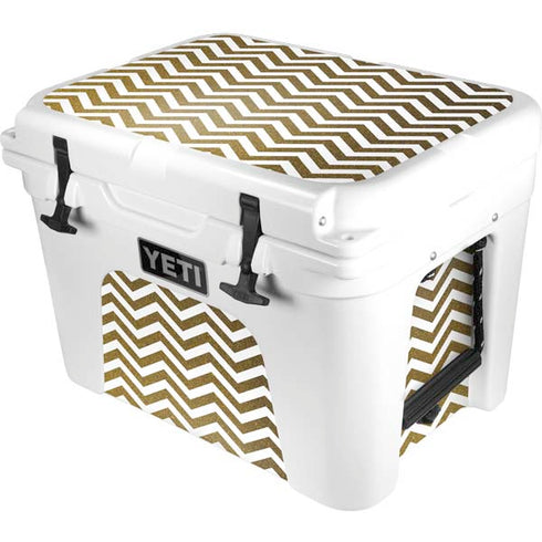 Gold Chevron YETI Tundra 35 Hard Cooler Skin
