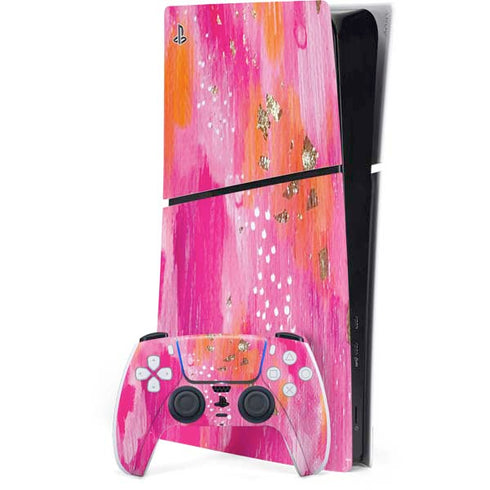 Gold Dust by Etta Vee PS5 Slim Digital Edition Console Skin