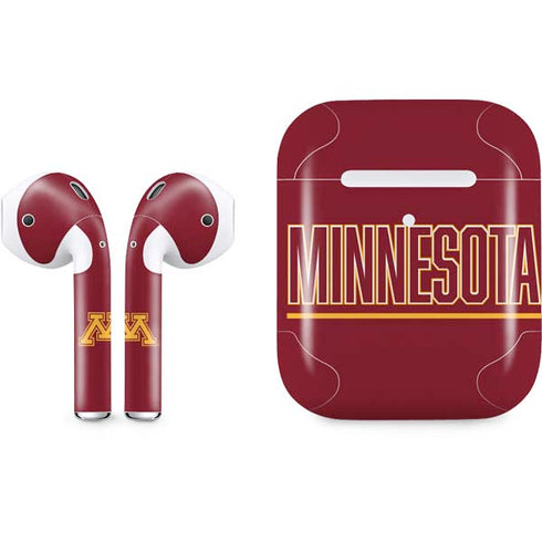 University of Minnesota Athletic Text Apple AirPods 2 Skin