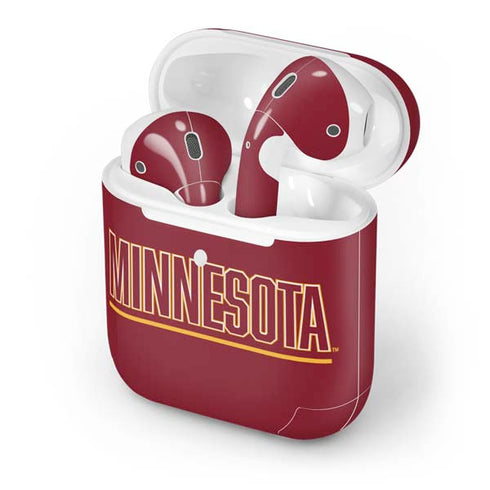 University of Minnesota Athletic Text Apple AirPods 2 Skin