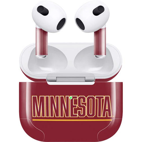 University of Minnesota Athletic Text Apple AirPods (3rd Gen 2021) Skin