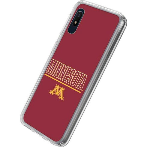 University of Minnesota Athletic Text Galaxy A10e Clear Case