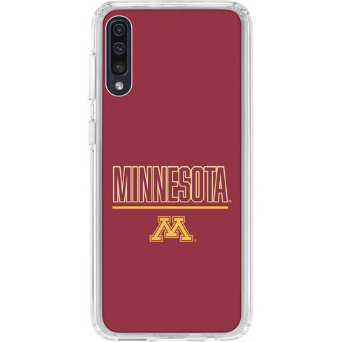 University of Minnesota Athletic Text Galaxy A50 Clear Case