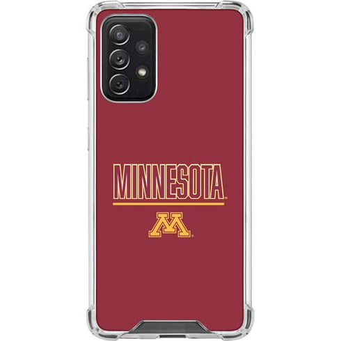 University of Minnesota Athletic Text Galaxy A72 5G Clear Case