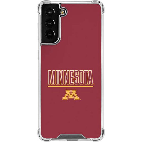 University of Minnesota Athletic Text Galaxy S21 FE Clear Case