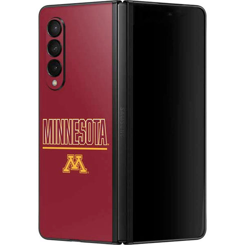 University of Minnesota Athletic Text Galaxy Z Fold3 5G Skin