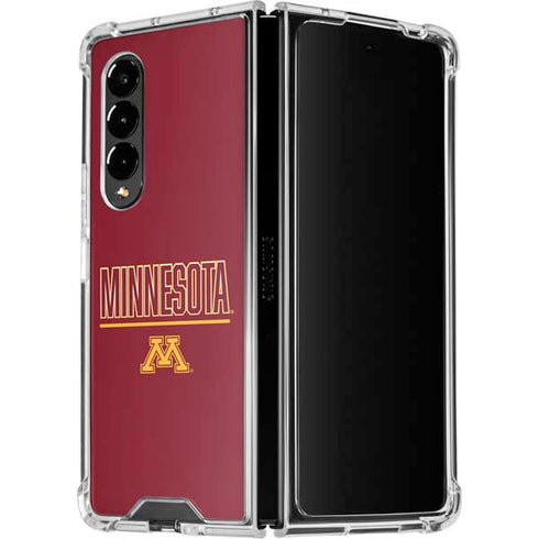 University of Minnesota Athletic Text Galaxy Z Fold4 5G Clear Case