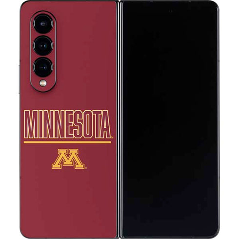 University of Minnesota Athletic Text Galaxy Z Fold4 5G Skin