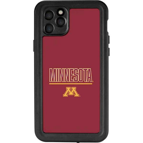 University of Minnesota Athletic Text iPhone 11 Pro Max Waterproof Case