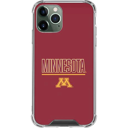 University of Minnesota Athletic Text iPhone 12 Pro Clear Case