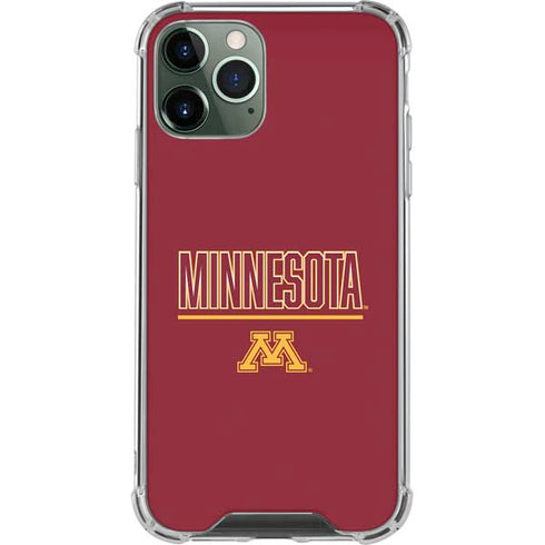 University of Minnesota Athletic Text iPhone 12 Pro Max Clear Case