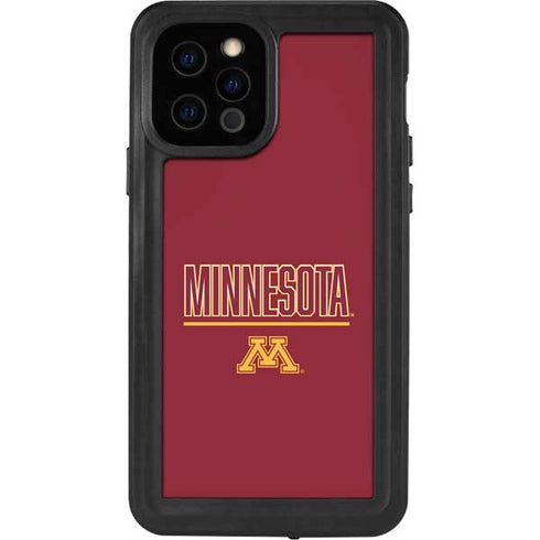 University of Minnesota Athletic Text iPhone 12 Pro Waterproof Case