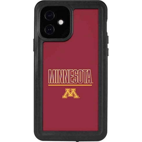 University of Minnesota Athletic Text iPhone 12 Waterproof Case