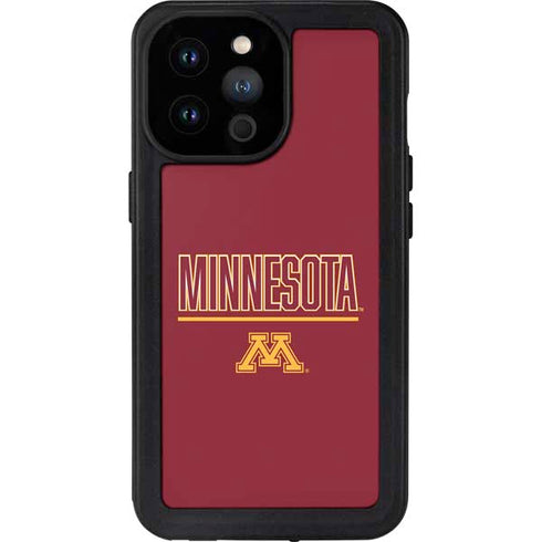 University of Minnesota Athletic Text iPhone 14 Pro Max Waterproof Case