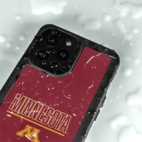 University of Minnesota Athletic Text iPhone 14 Pro Max Waterproof Case