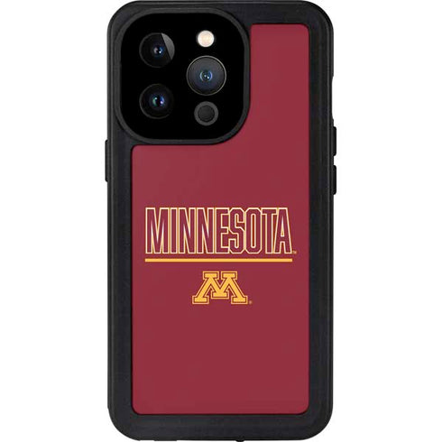 University of Minnesota Athletic Text iPhone 14 Pro Waterproof Case