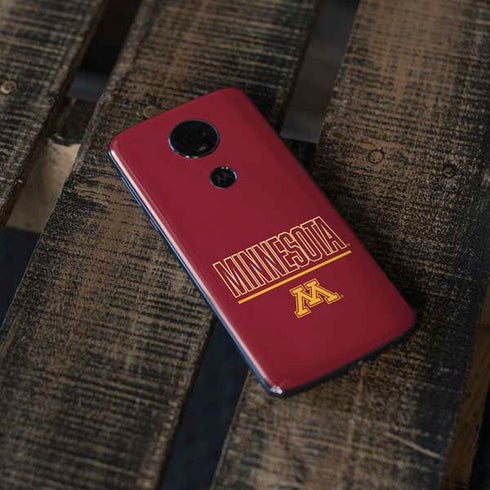 University of Minnesota Athletic Text Moto E5 Plus Skin