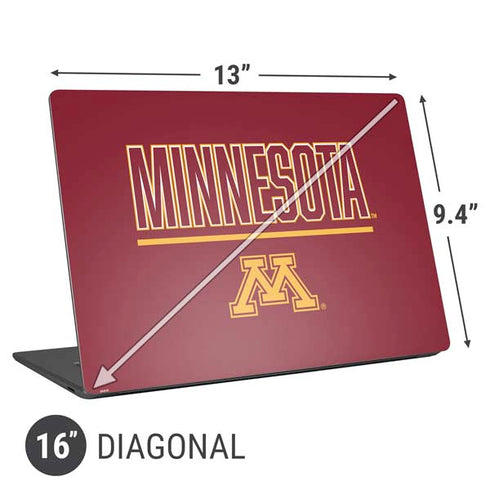 University of Minnesota Athletic Text Universal Laptop 16in (13 x 9.4in) Skin