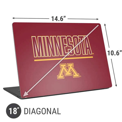 University of Minnesota Athletic Text Universal Laptop 18in (14.6 x 10.6in) Skin