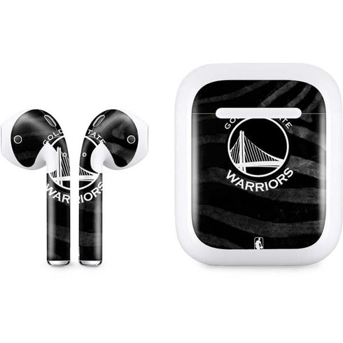 NBA Golden State Warriors Black Animal Print Apple AirPods Skin