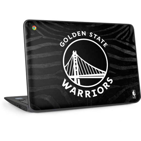 NBA Golden State Warriors Black Animal Print HP Chromebook Skin